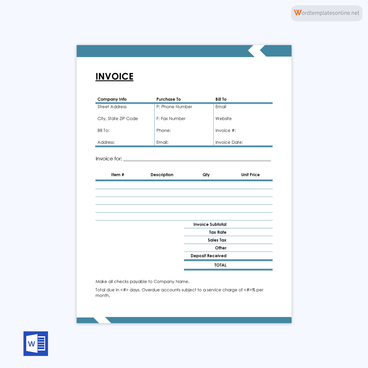 Download free invoice template sample