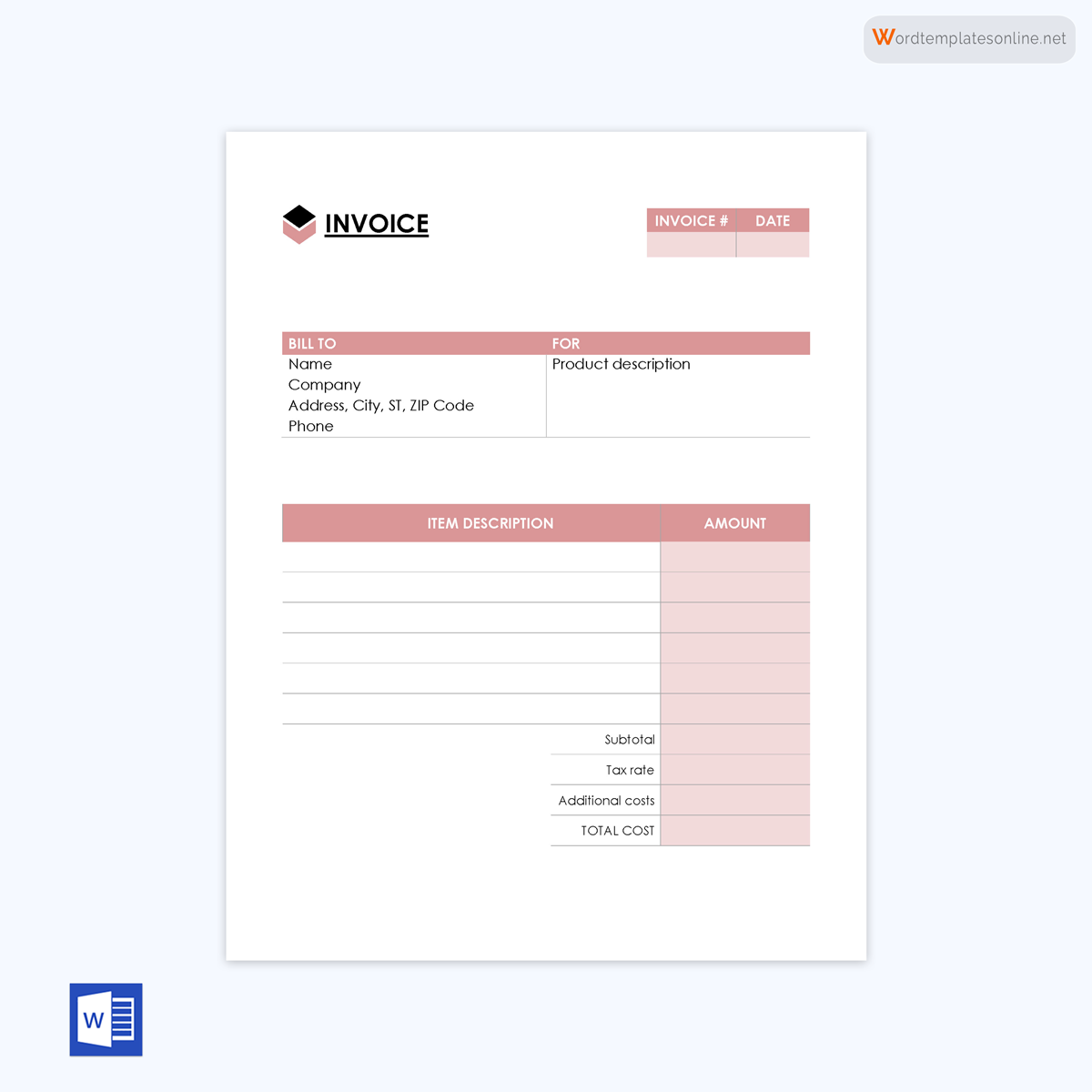 Free invoice templates with editable fields