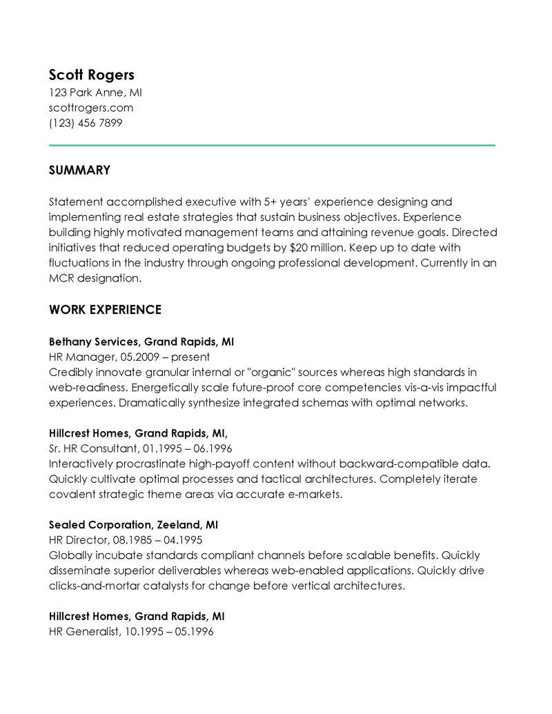  free chronological resume template 2022