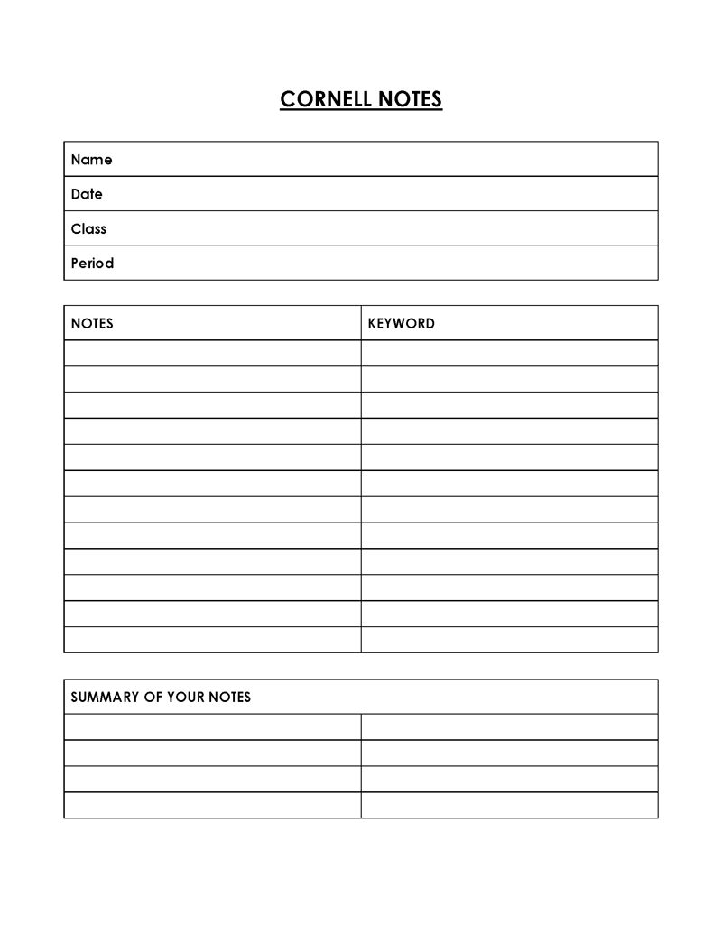 
cornell notes template free download