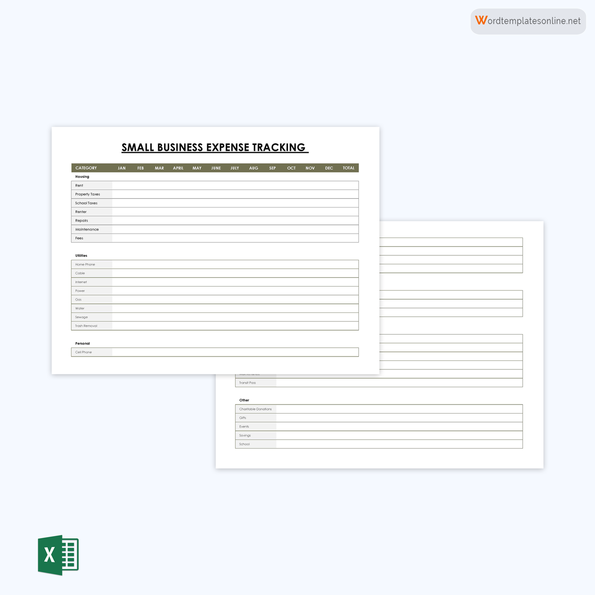 Free Printable Small Business Expense Tracking Report Template 03 as Excel Format