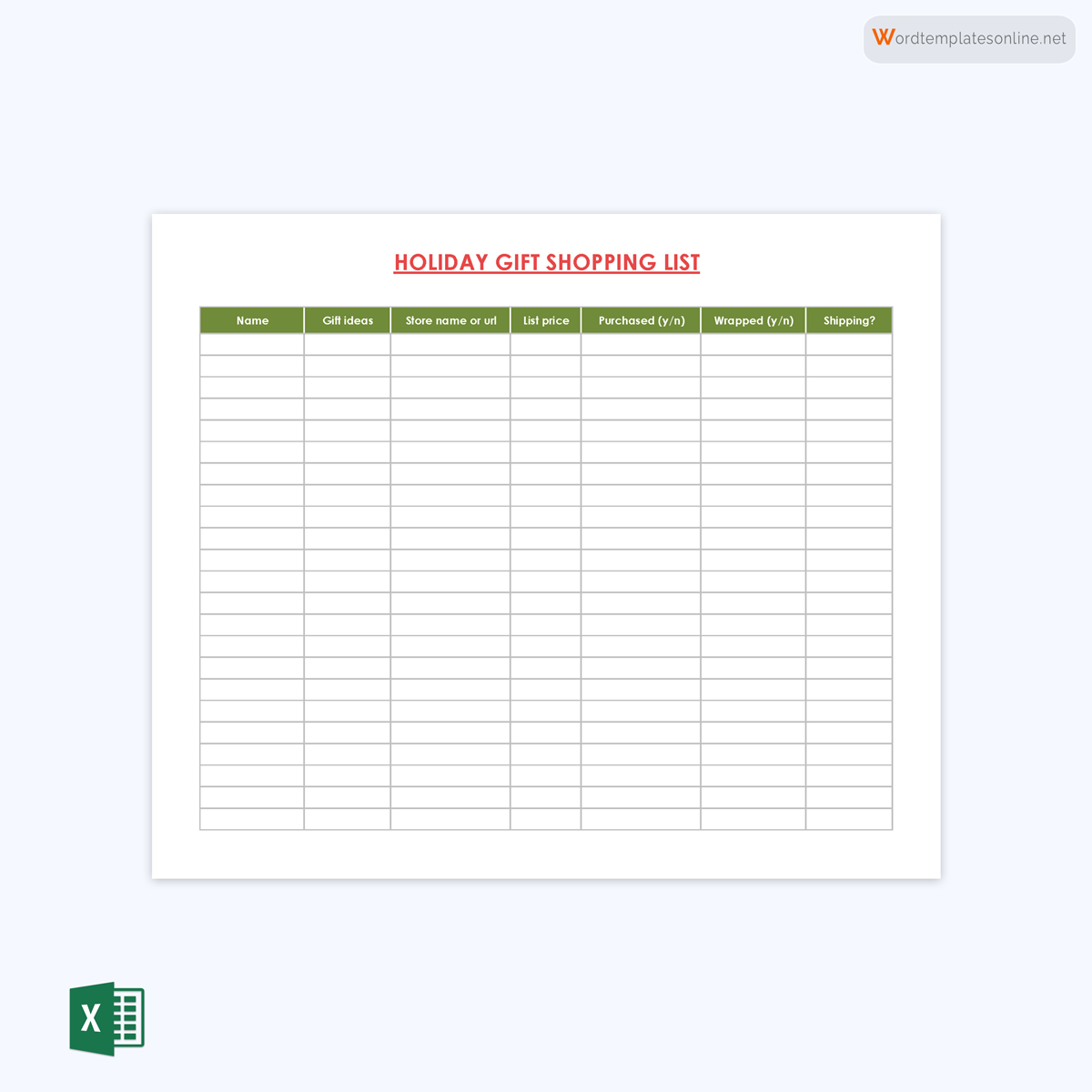 Sample Grocery List Template 17
