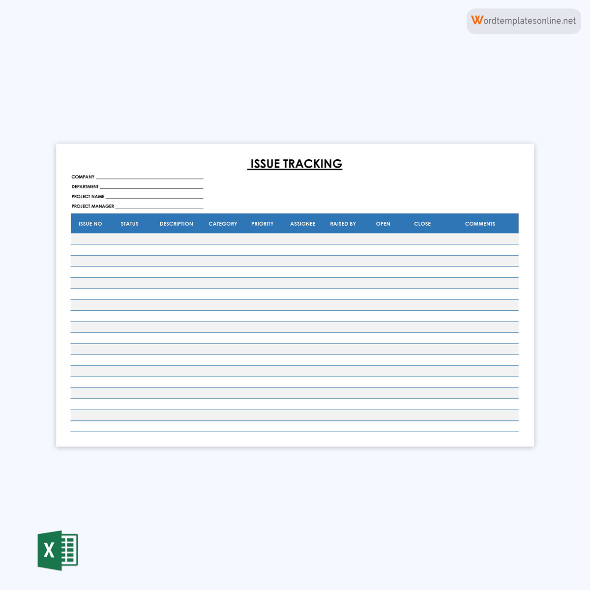 "Issue Tracker Template Example"