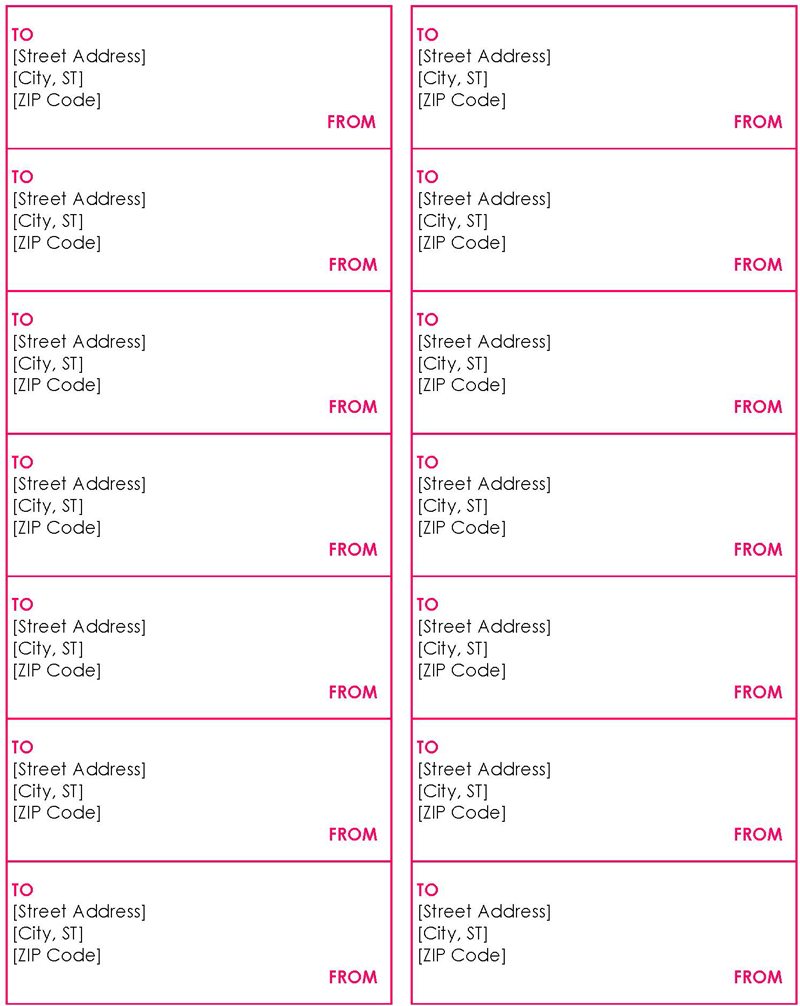 
mailing labels template