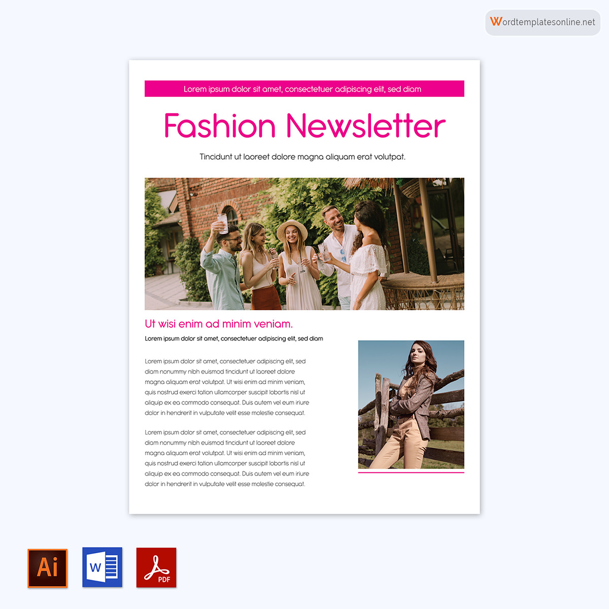 Free Printable Newsletter Template 09 in Word and Adobe Format