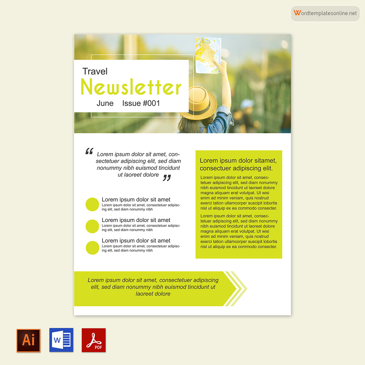 Free Printable Newsletter Template 12 in Word and Adobe Format
