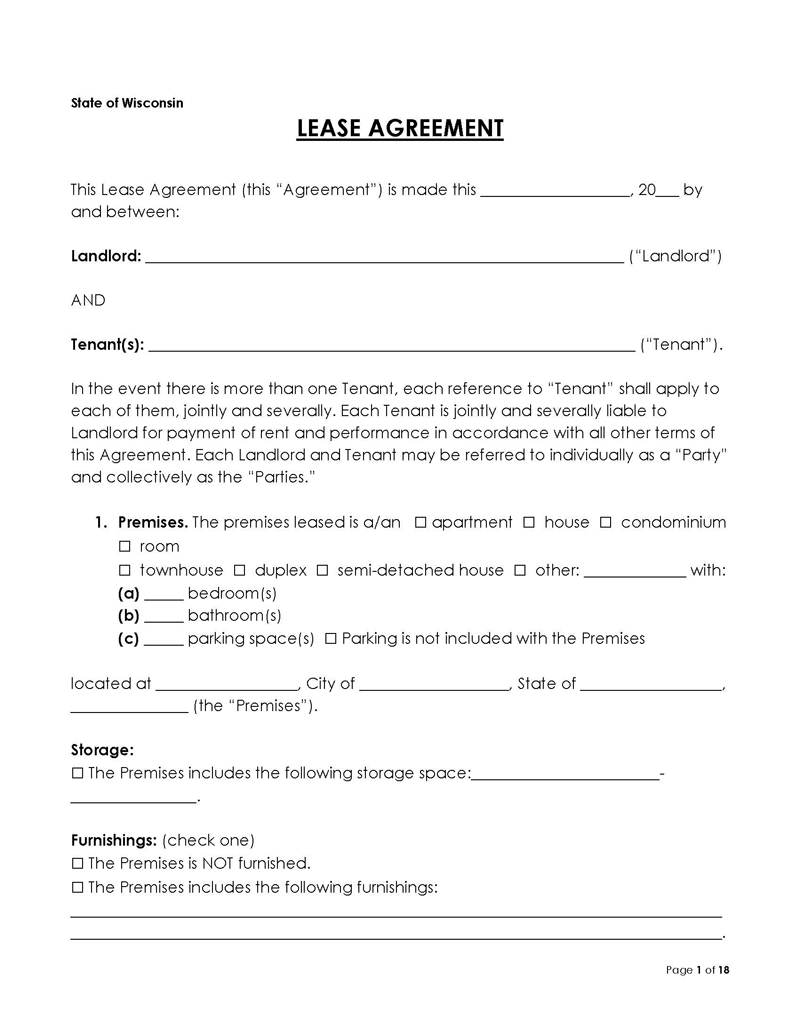  wisconsin realtors association lease agreement