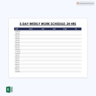 20 Effective Work Schedule Templates for Employees (Excel)