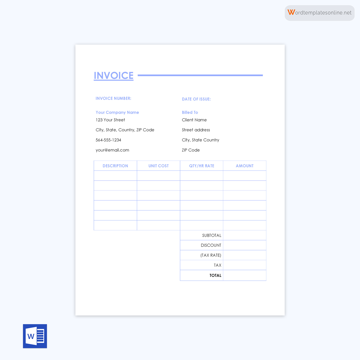 free consultant invoice form - printable template