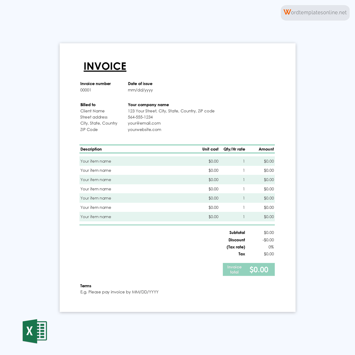 Free consultant invoice form