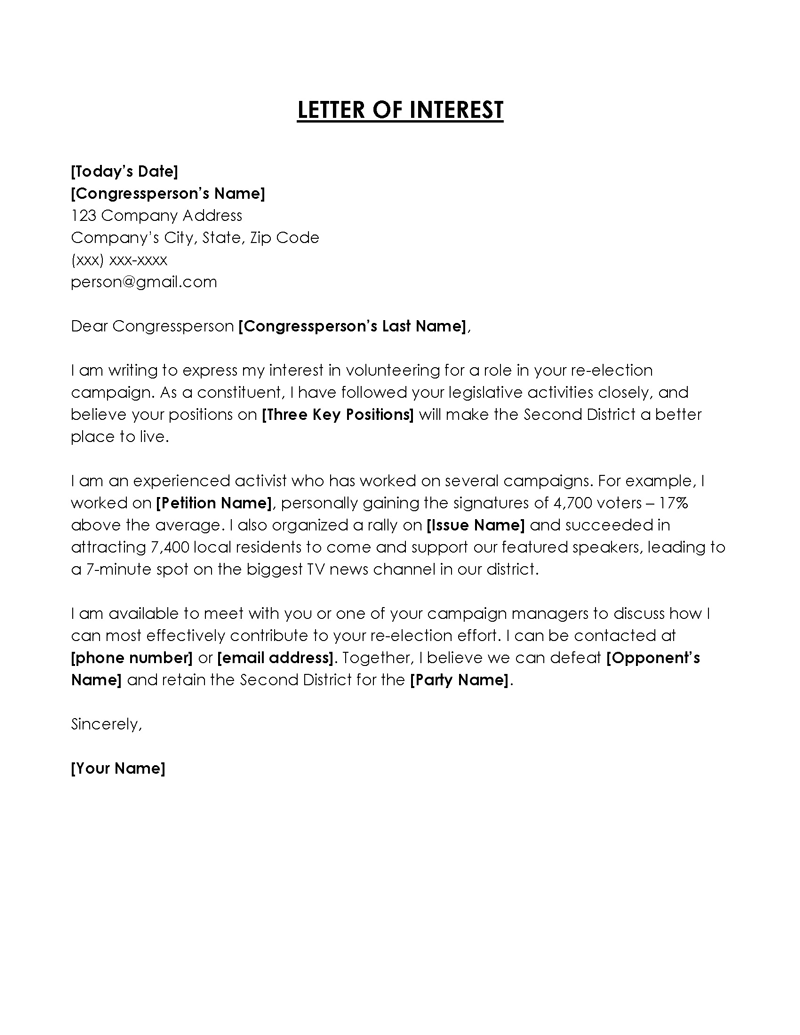 letter of interest for business word template
