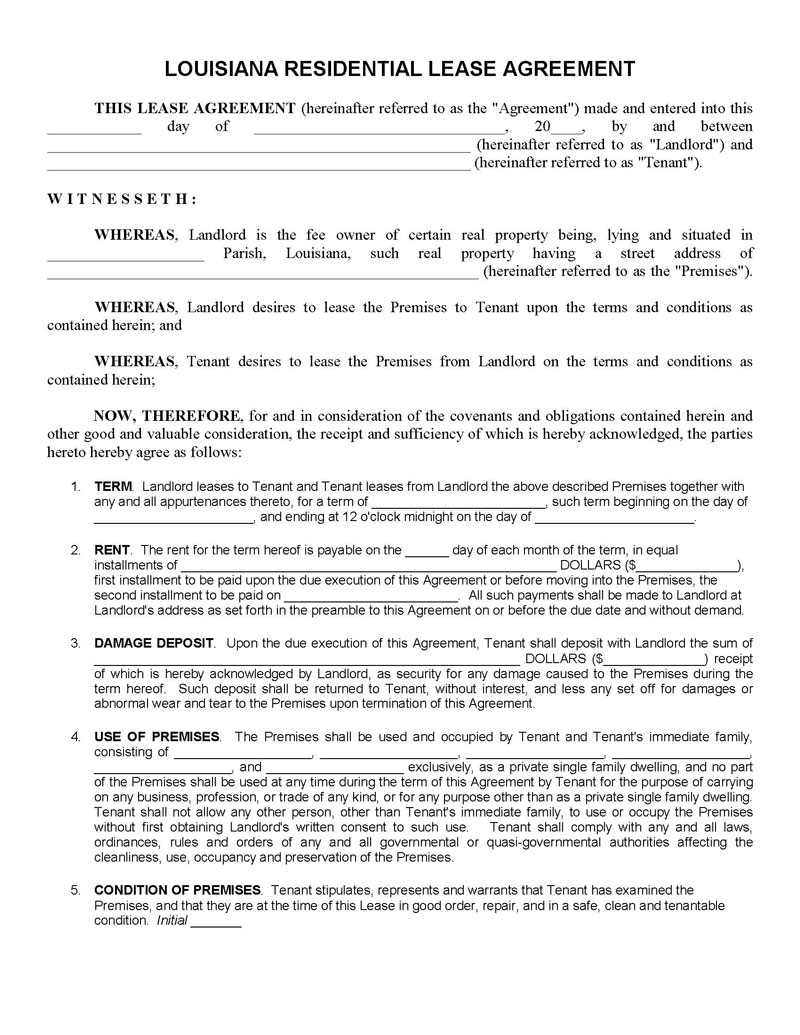 
louisiana lease agreement pdf