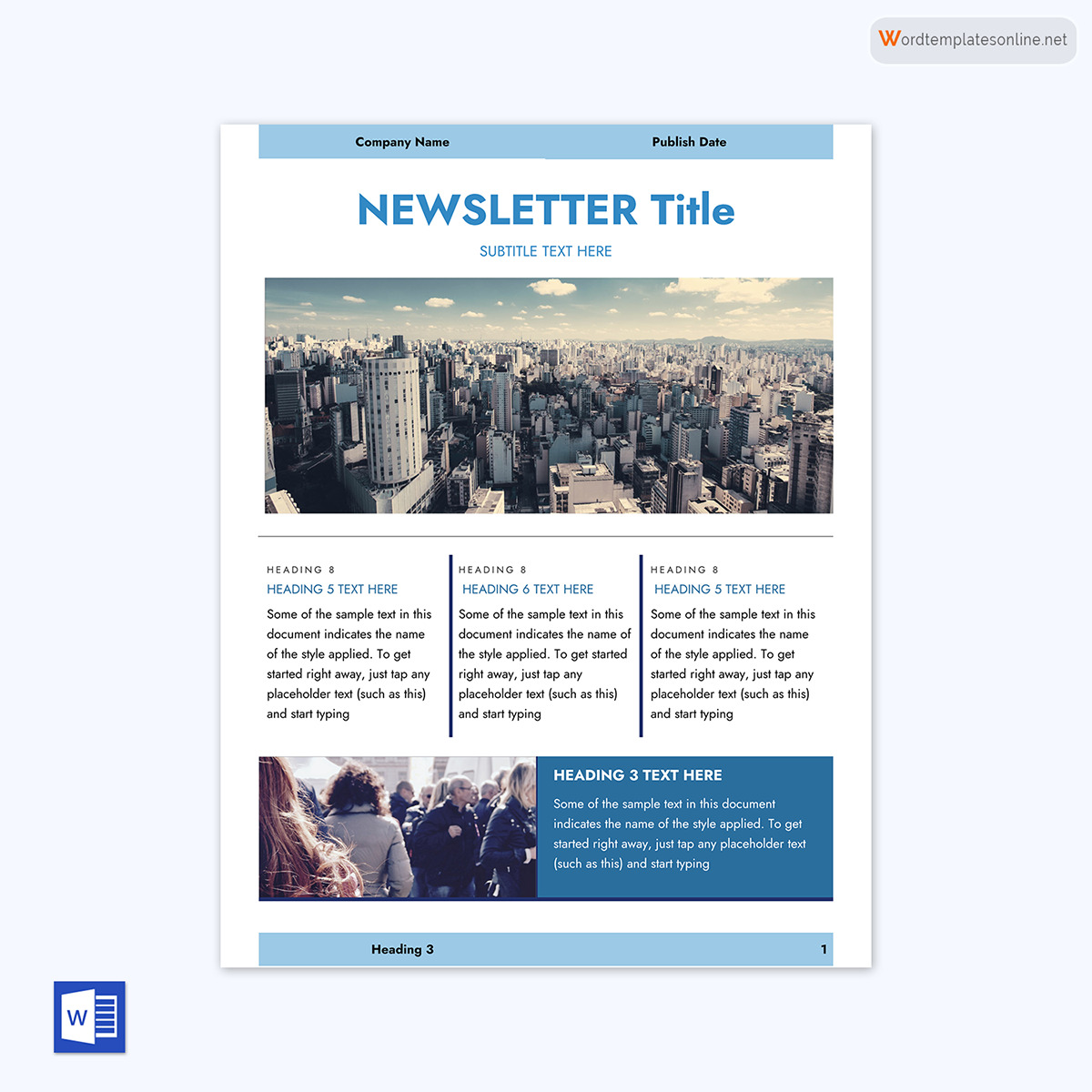 Premium Printable Newsletter Template 17 as Word and Adobe File