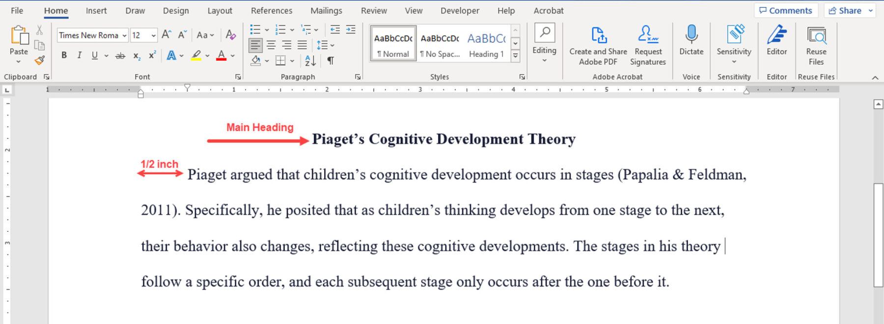 Headings and sub-headings of MLA format