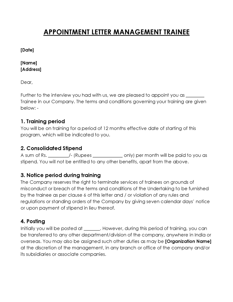 appointment letter doc