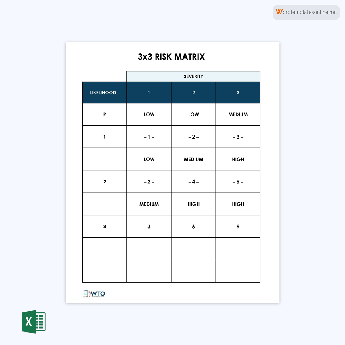 Free Risk Analysis Template 01 for Excel