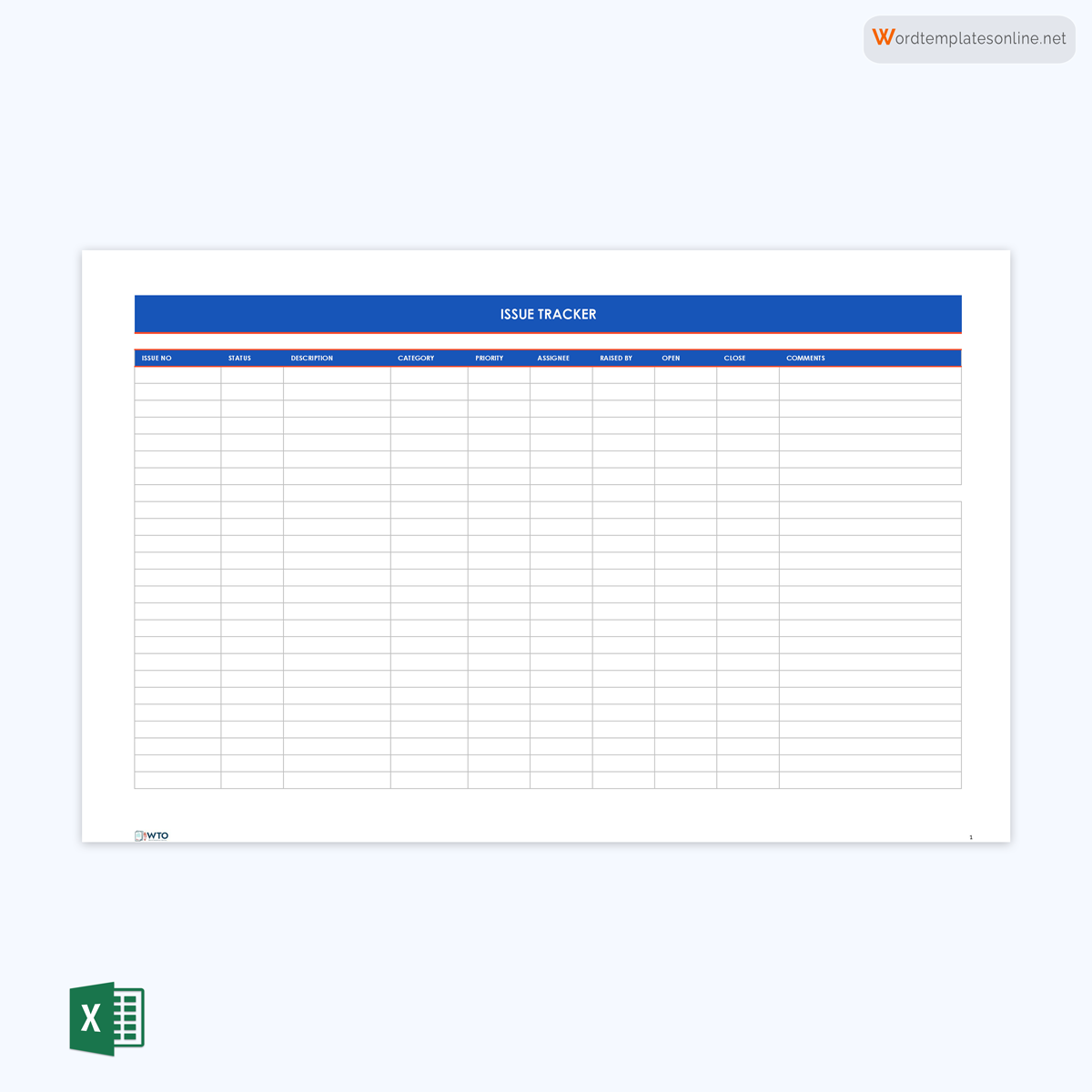 Editable Issue Tracking Template 04 for Excel