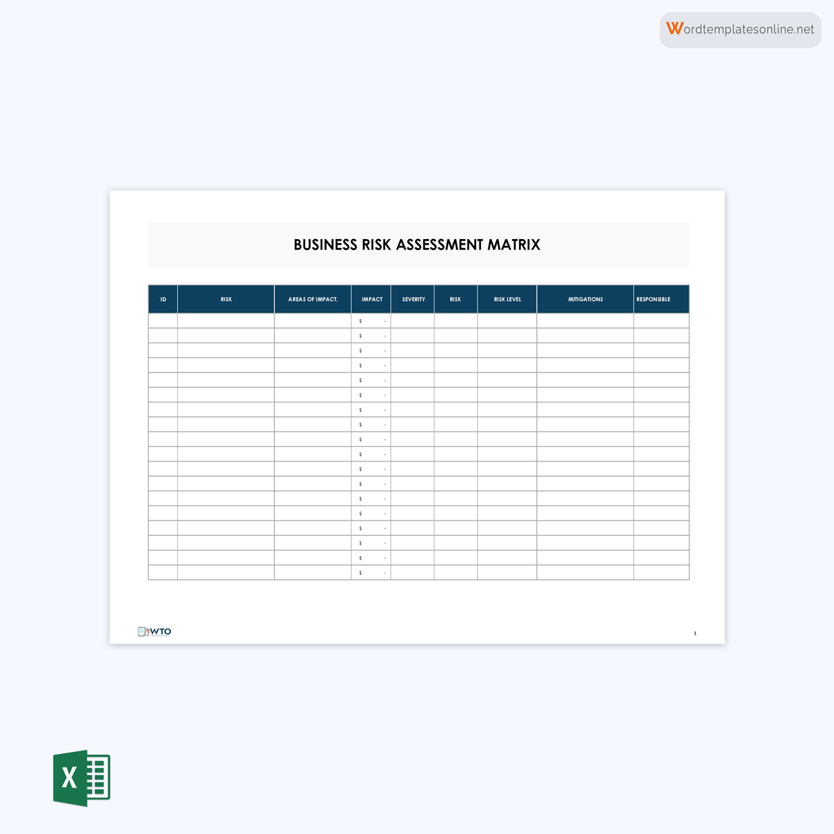 Free Risk Analysis Template 04 for Excel