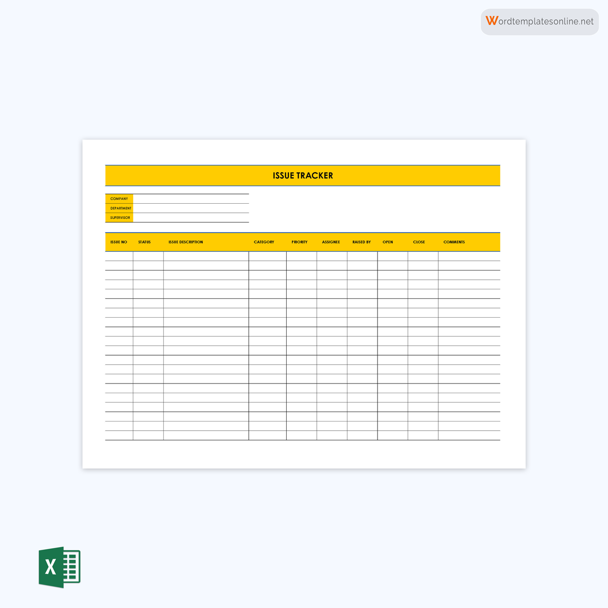 Free Issue Tracking Template 05 for Excel