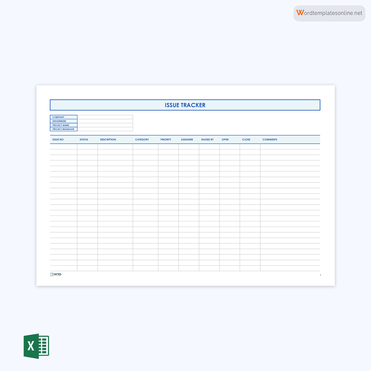Free Issue Tracking Template 06 for Excel