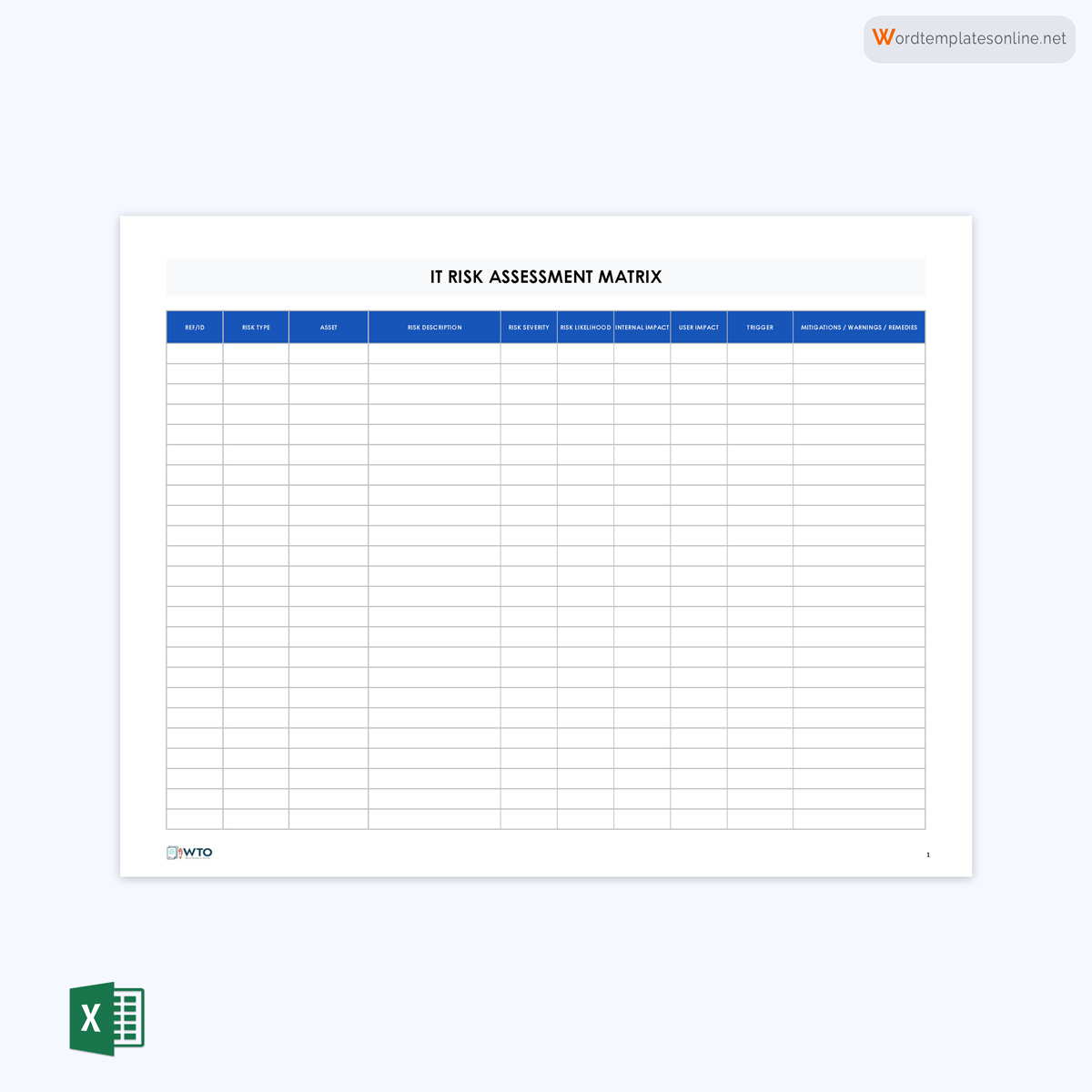 Free Risk Analysis Template 07 for Excel