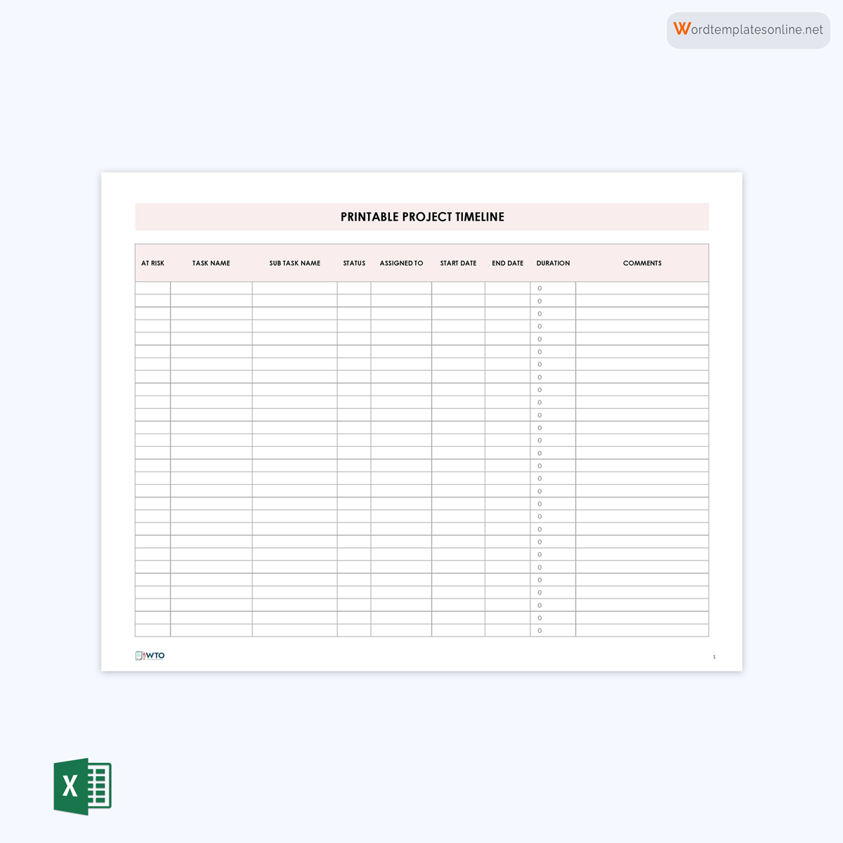 Project planning template in excel