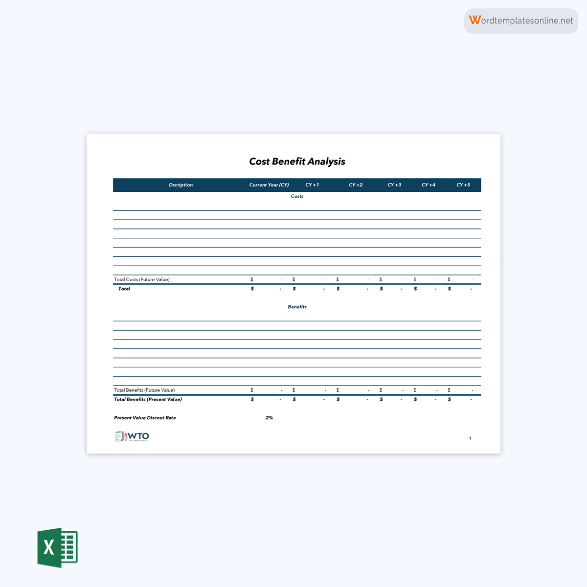 Project cost analysis template Excel 