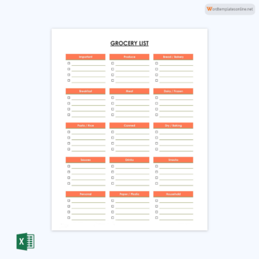 12 Printable Grocery (Shopping) List Templates - Free