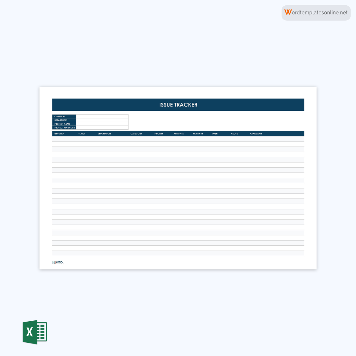Free Issue Tracking Template 11 for Excel