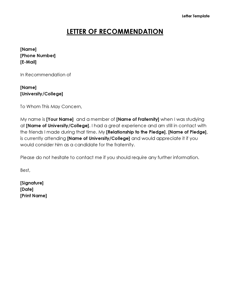 Recommendation letter for employee-09
