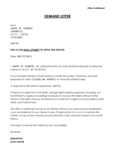 32 Perfect Demand Letter Templates