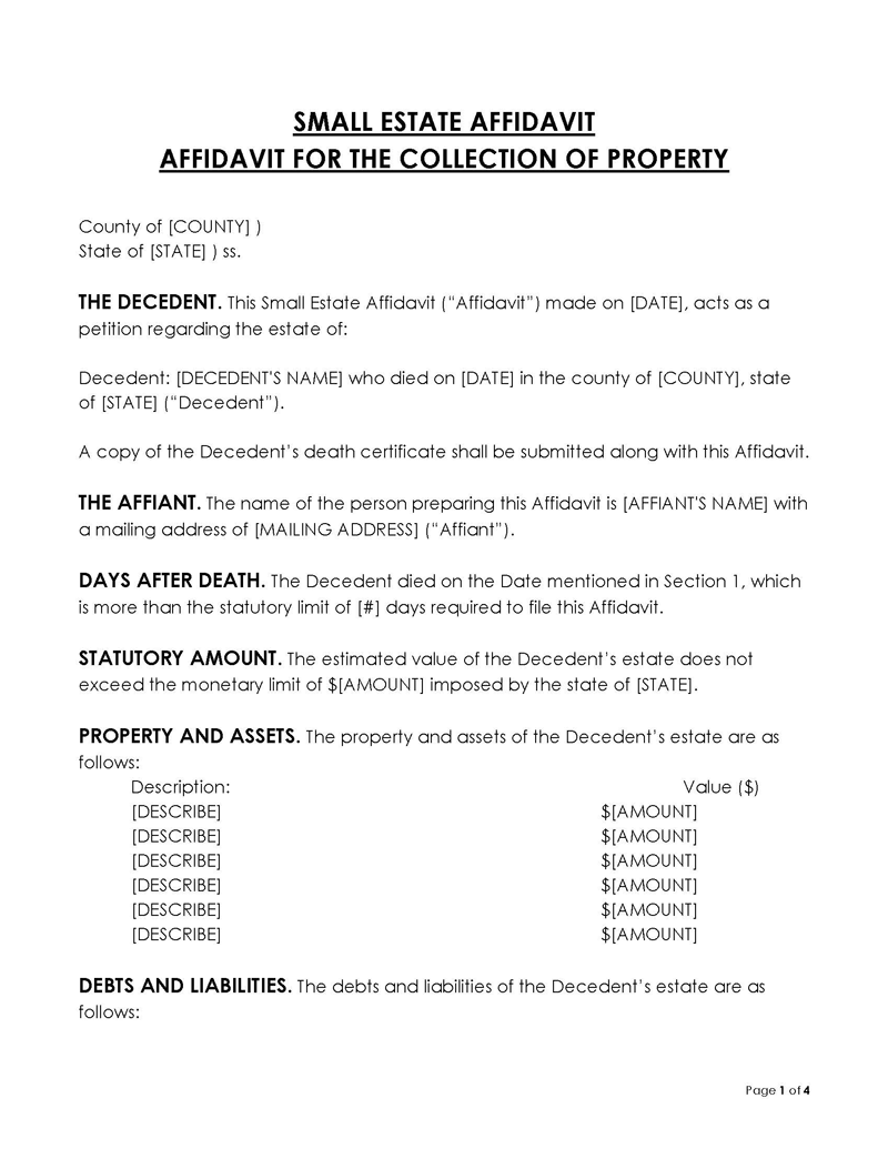 Small Estate Affidavit