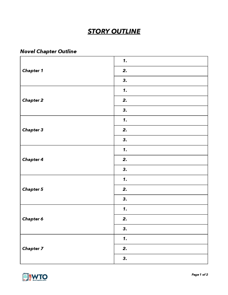 Great Downloadable Story Outline Template 07 as Word Document