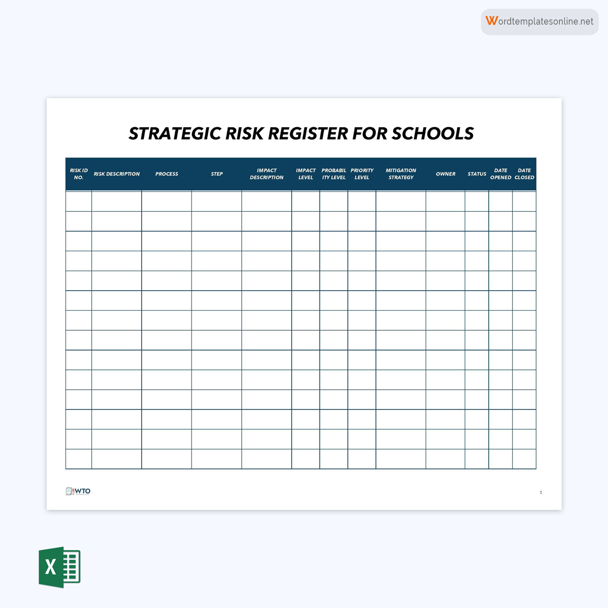Strategic Risk Register for Schools