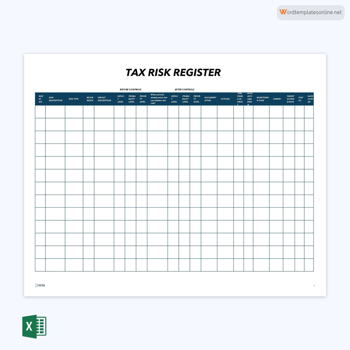 Tax Risk Register
