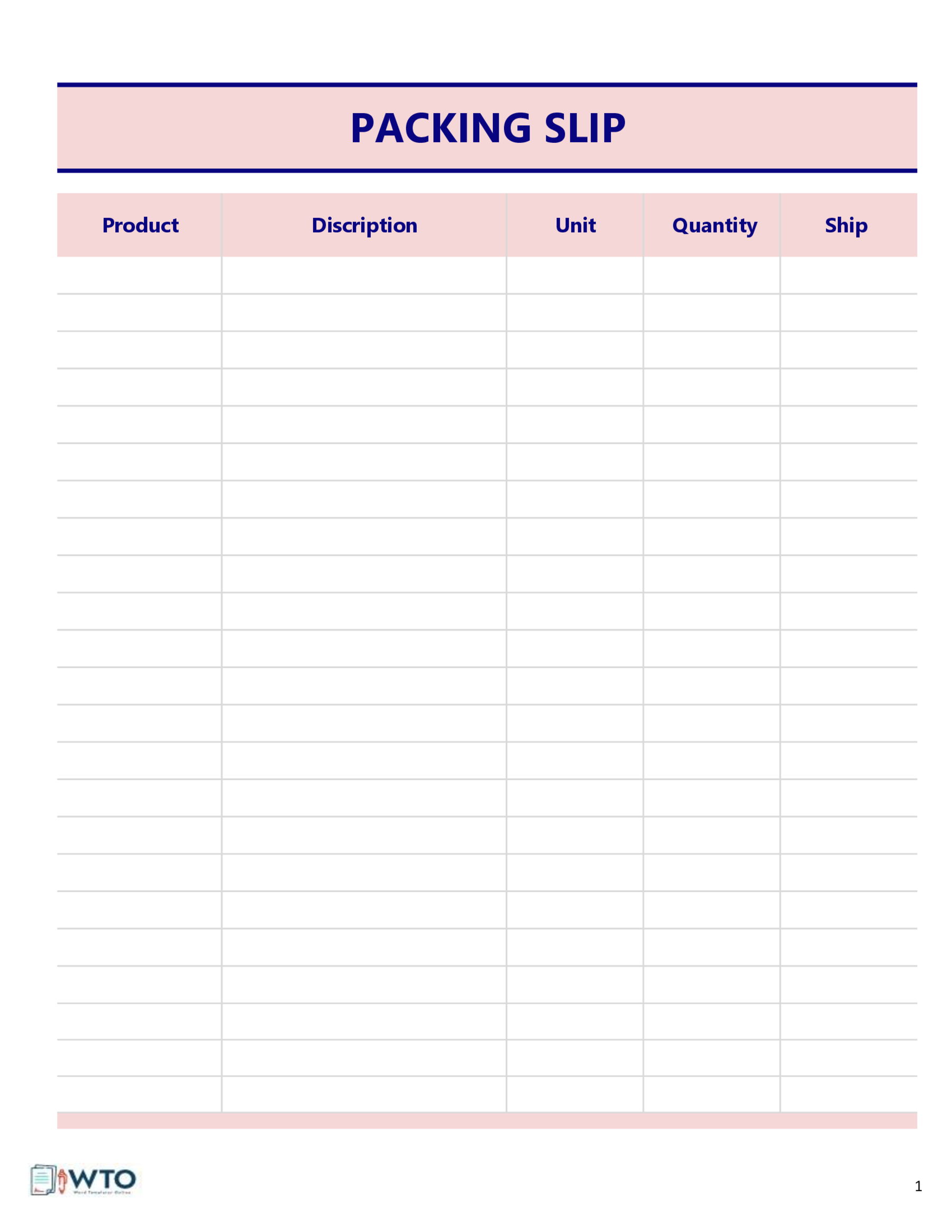 Packing Slip Template Excel