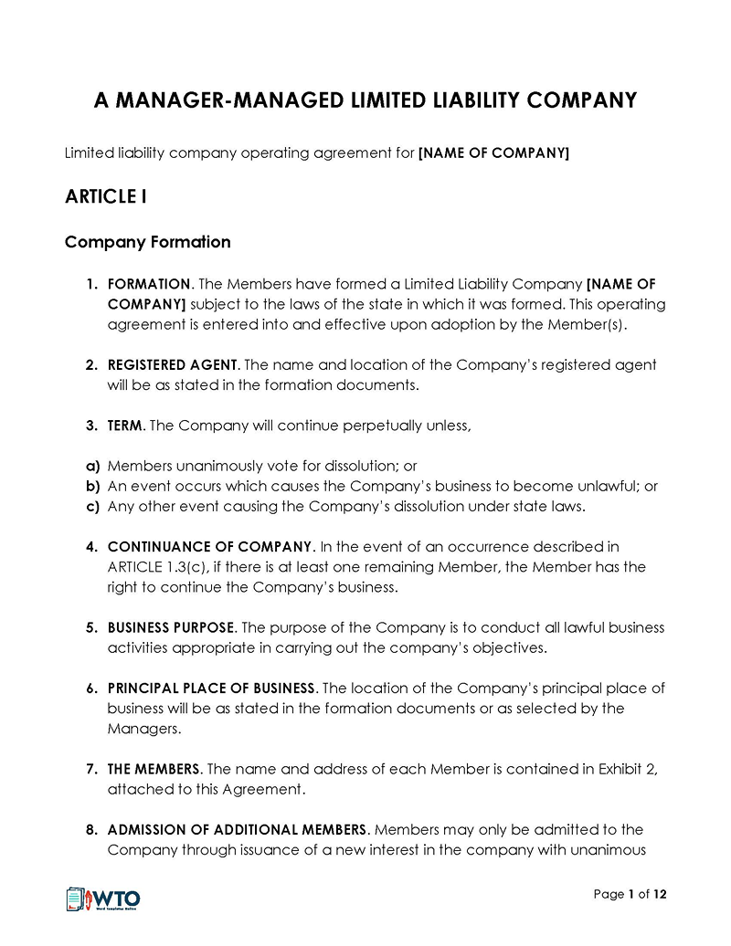 Best LLC Operating Agreement Template for Free