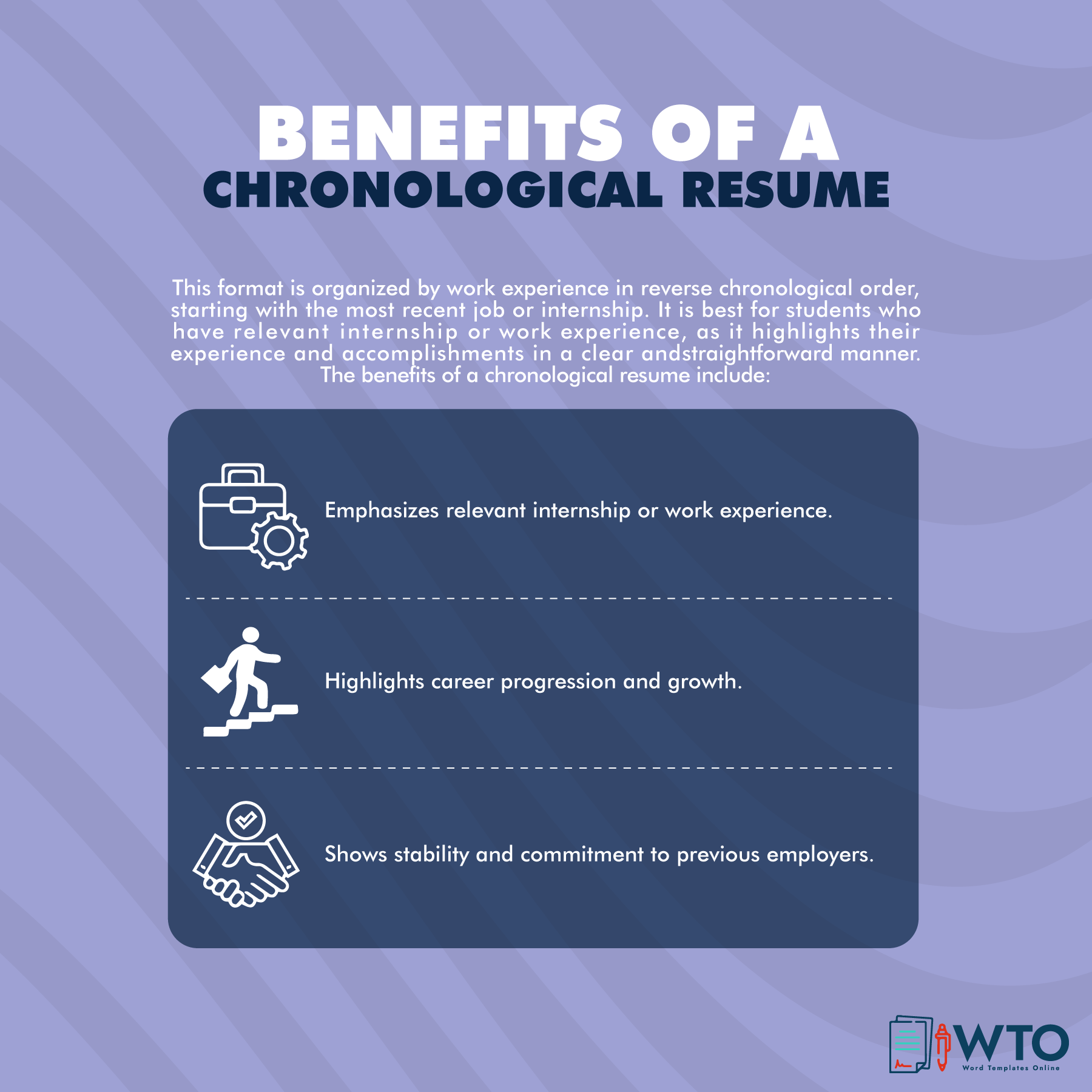 Chronological Format for Your Internship Resume
