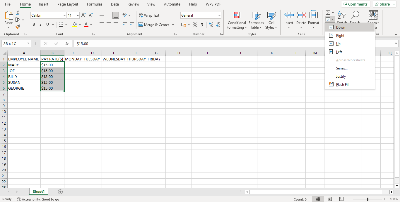 Creating an Overtime Sheet on MS Excel Step 03