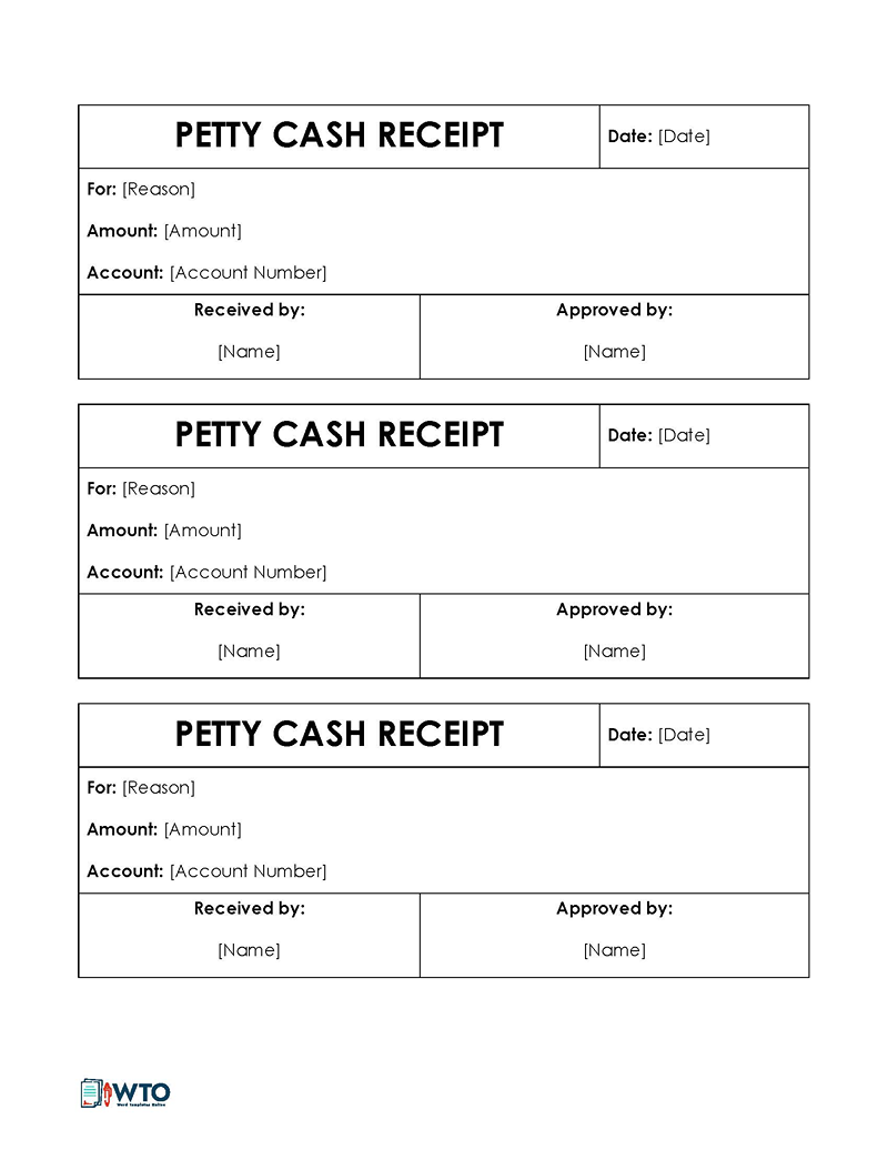 Petty Cash Receipt