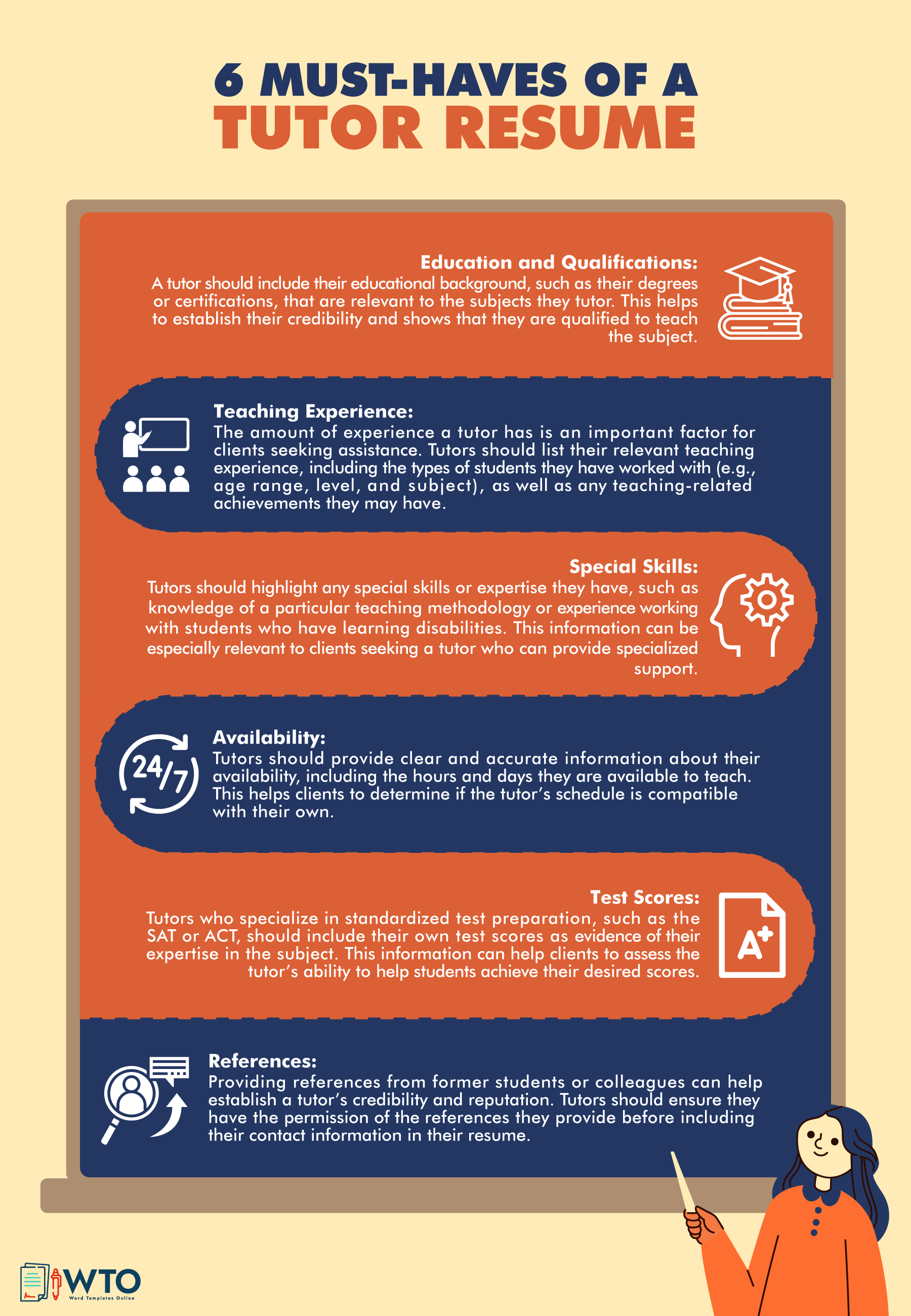 Tutor Resume must haves infographic
