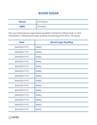 Free Blood Sugar Log Sheets (Daily, Weekly, Monthly)