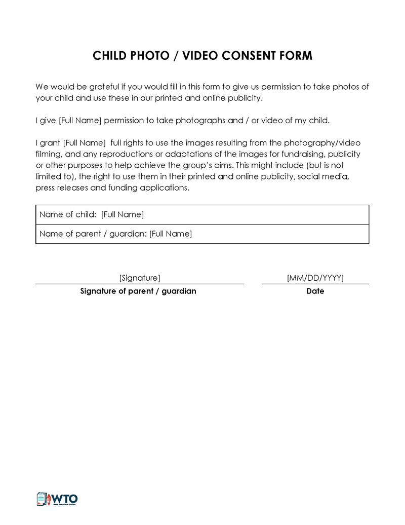 Photo Consent Forms