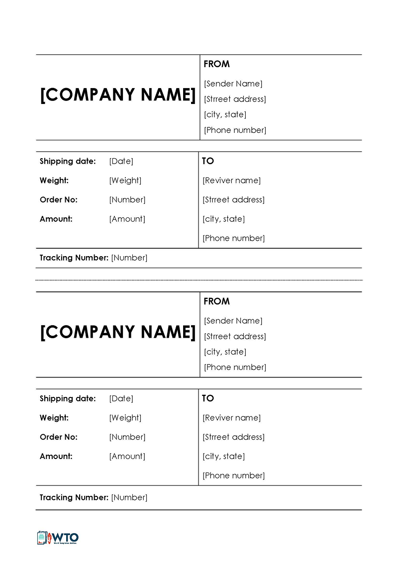 Sample shipping label template 03