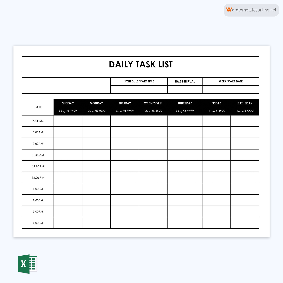 Daily Task Assignment List Template