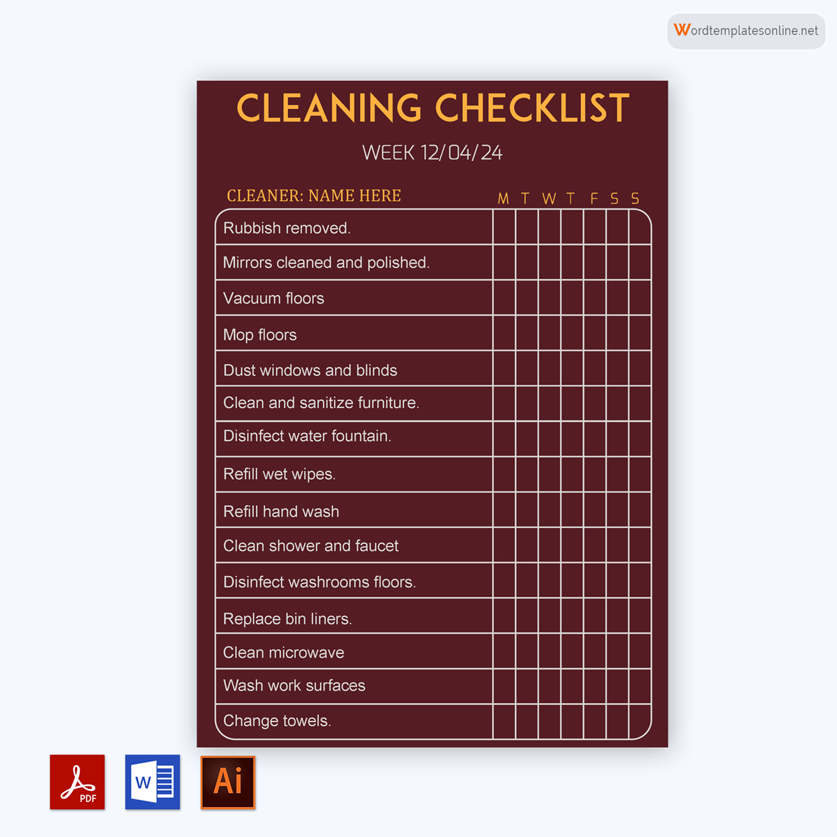 monthly cleaning checklist 03