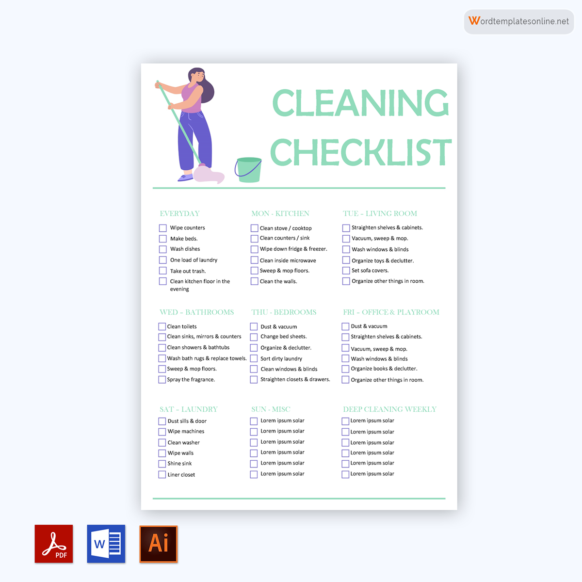 free house cleaning checklist 04