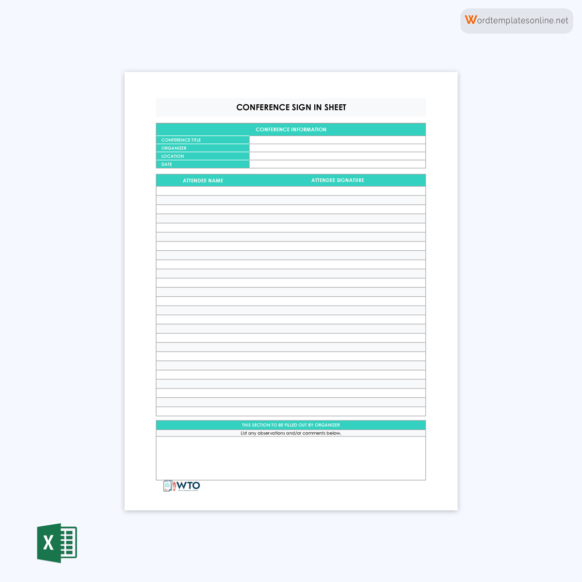 Conference Sign-in Sheet In excel free download