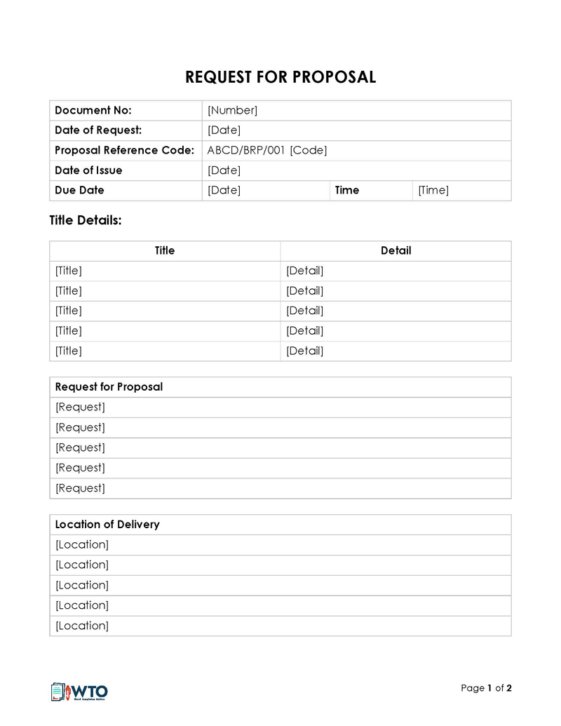 Request for Proposal Template - Ready-to-Use Word Document 12