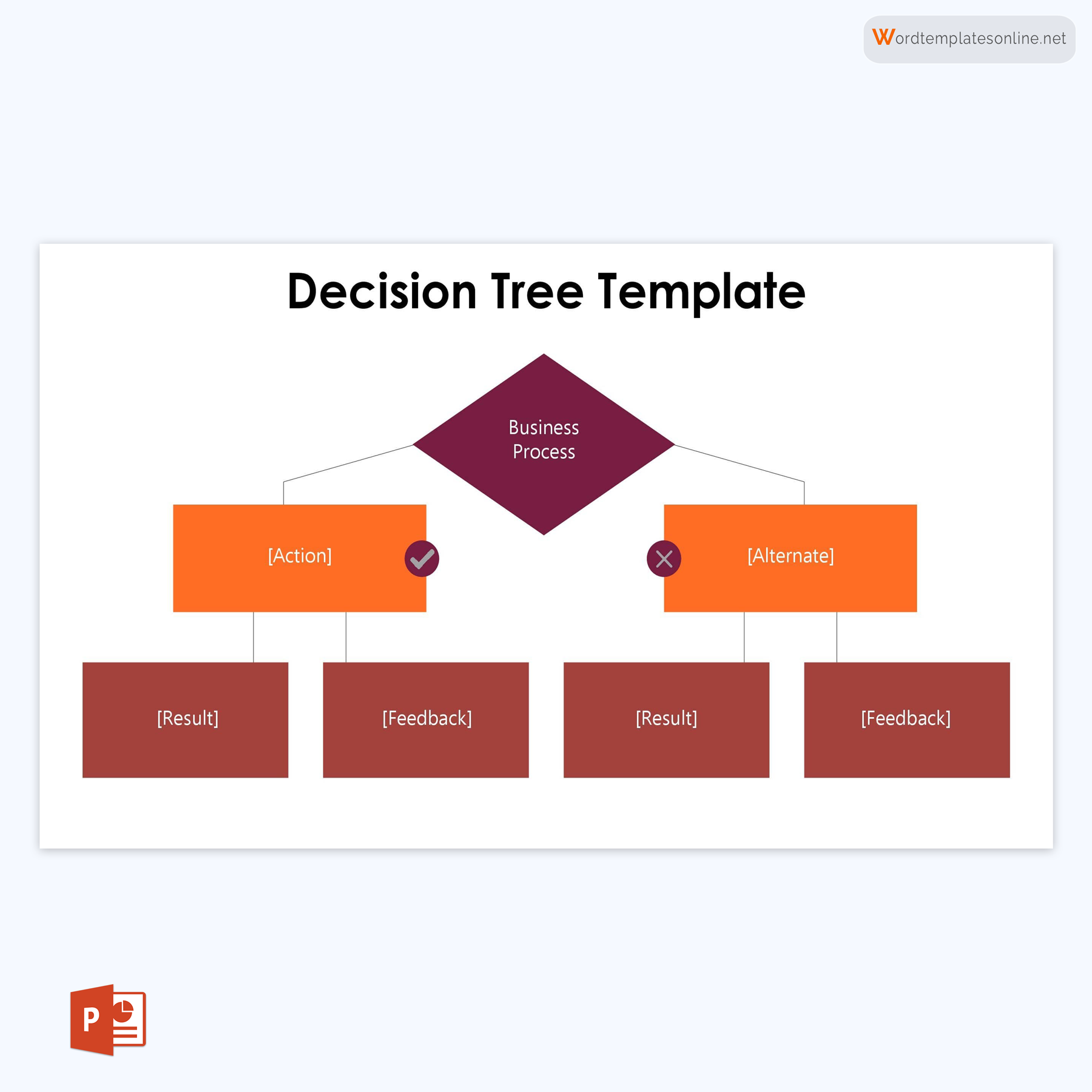 Great Customizable Business Process Decision Tree Template for PowerPoint Slides